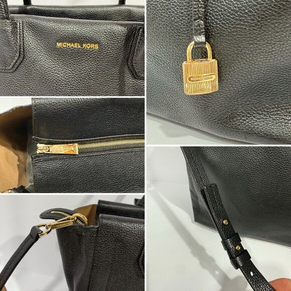Michael Kors Studio Mercer Large Black Leather Satchel - Picture 11 of 16
